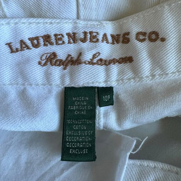 Lauren Jeans Co. Ralph Lauren White Embroidered Jeans Floral RLL Logo 10P - Picture 4 of 10